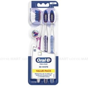 Vỉ 3 cây bàn chải đánh răng OralB 3D White trắng sáng màu xanh