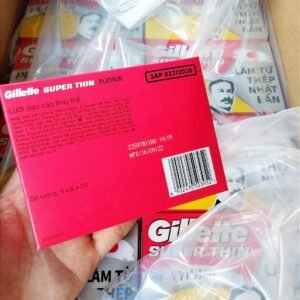 Alternative view of Vỉ 100 lưỡi lam Gillette Super thin màu đỏ siêu bén MẪU MỚI ( Hộp lưỡi lam 5*20)