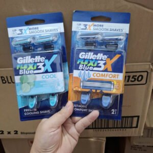 Dao cạo râu Gillette Blue 3 Comfort 2S  Mẫu Mới (Bộ 2 cây lưỡi dao cạo râu 3 lưỡi Gillette Blue 3)